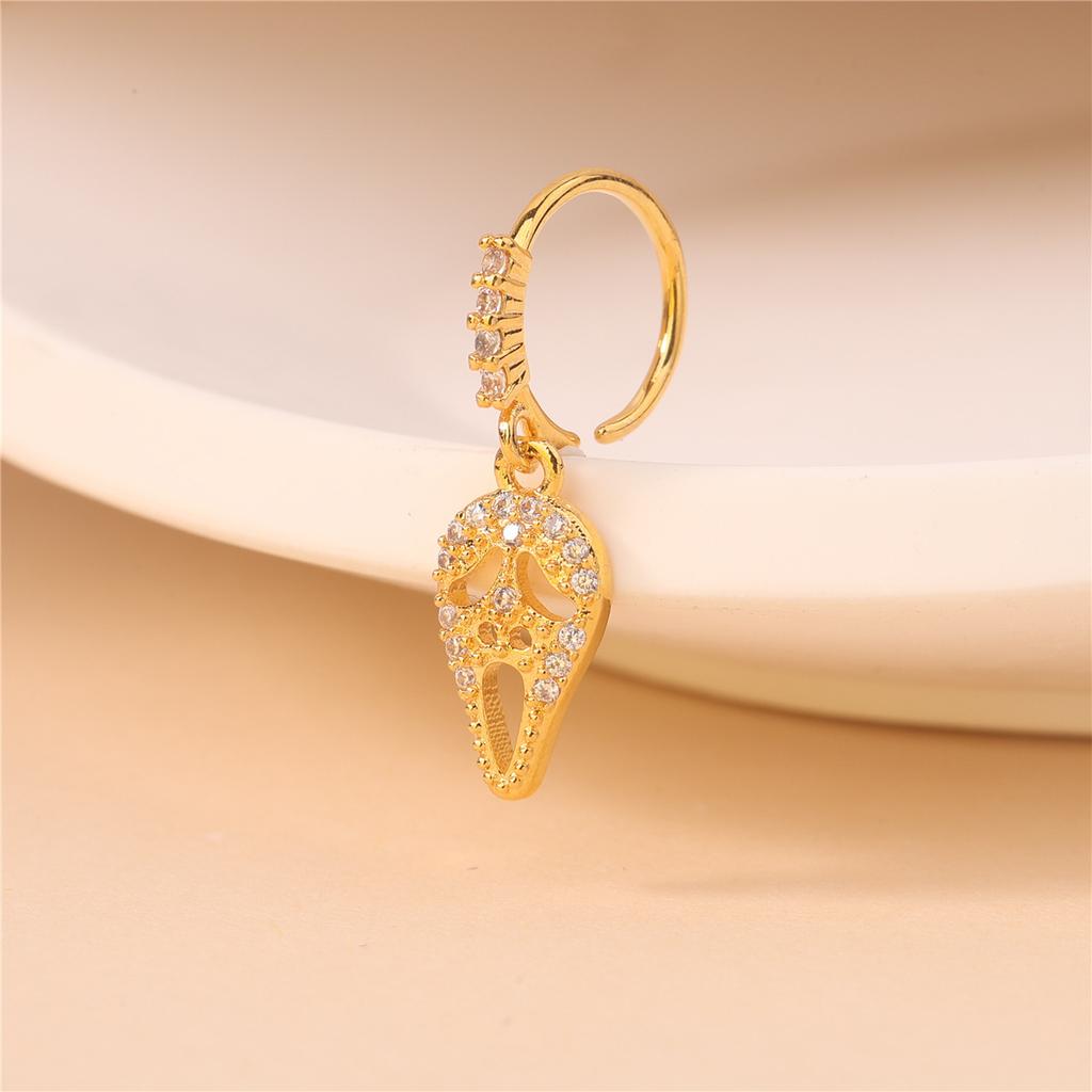 Halloween Skull Ghost Pumpkin Pendant Nose Ring Nose Piercing Jewelry Personality Niche Nose Spike Ring