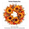 Rustic Style Pumpkin Maple Leaf Wreath Thanksgiving Artificial Sunflower Wreath  Thanksgiving Party