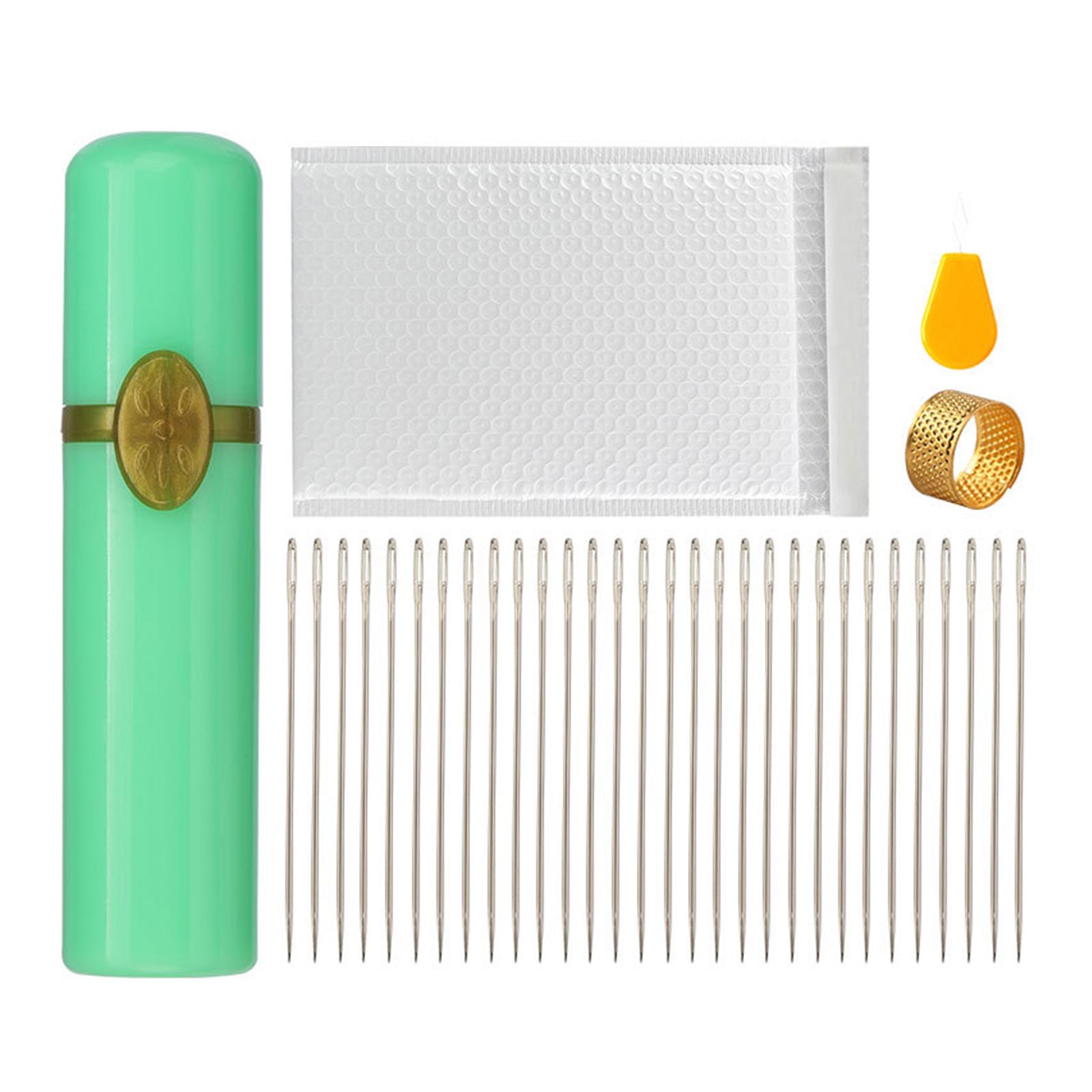 

Needle with Large Eye Hand Sewing Needle Set Sewing Thimble Stitching Needle Yarn Knitting Needle for Crafts A