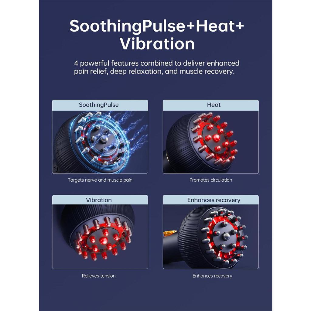 SoothingPulse Massager for Joint, Muscle, Neck, Shoulder, Back, Hands, Feet with Heat, Vibration (Blue)