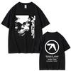 2026 SpringSummer Aphex Double Face Pattern Richard D James Album Mens Womens Fashion Pop Music Short Sleeve