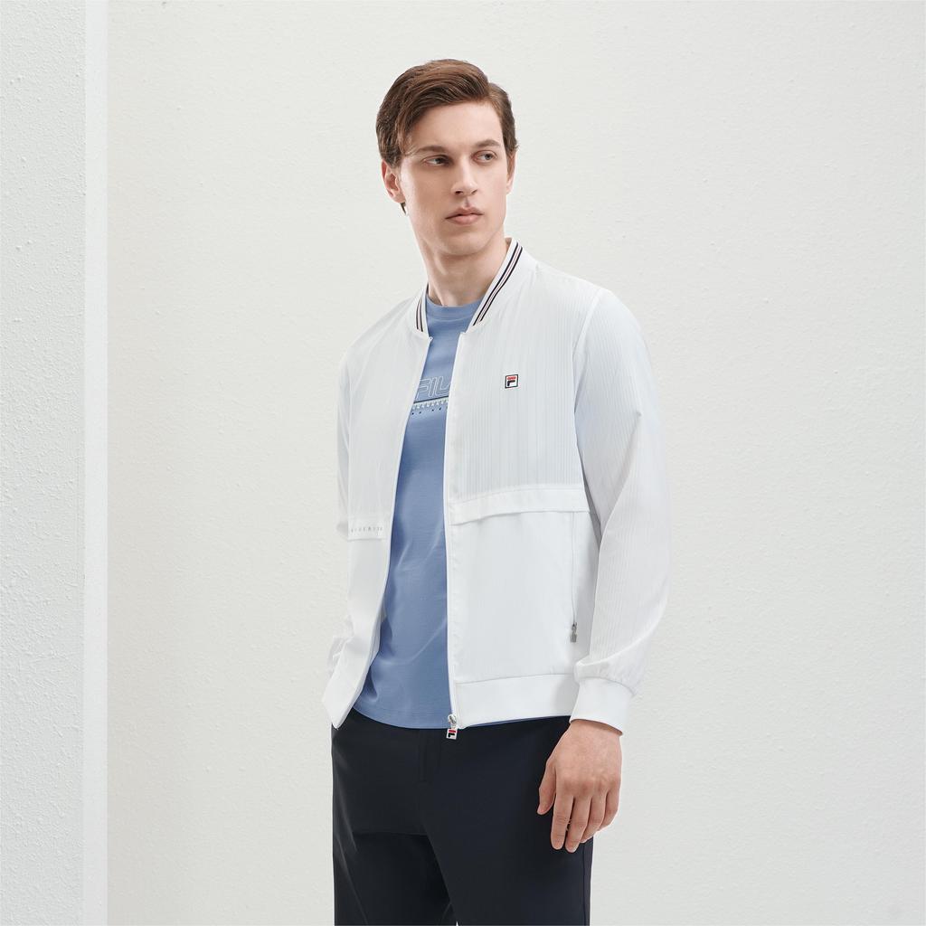 FILA Jackets Men's White Stand Collar Moderate Workwear F11M421702FWT