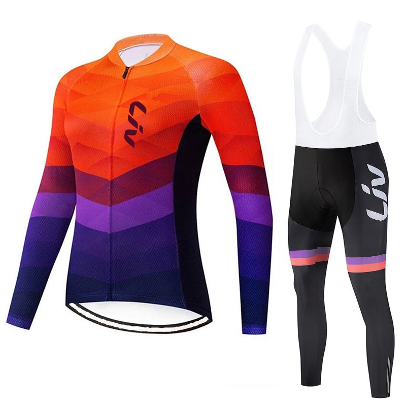 2025 Neues LIV Cycling Sports Cedar Anzug Polyesterfaser Radtrikot Feuchtigkeitstransportierend Radhose mit Trägern Schwamm Polster Radhose