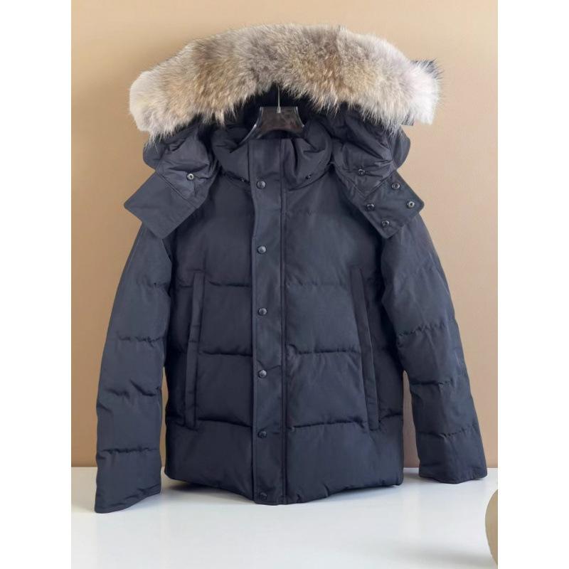 Big goose down jacket men's and women's real wolf hair couple parka Canada M coat