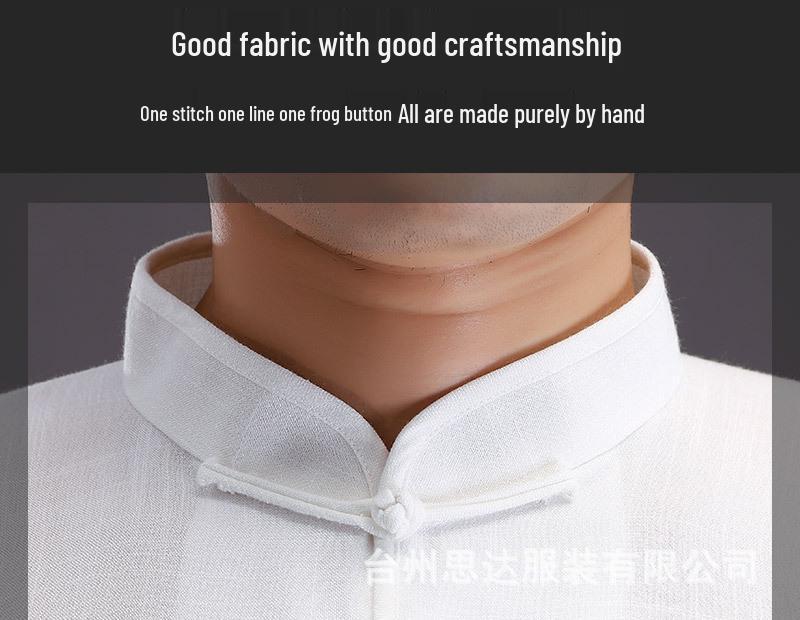 Men's Bamboo Cotton Linen Tai Chi Wushu Suit - Chinese Style Practice Clothing, Thin for Spring/Summer Morning Exercise