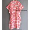 Damen Hippie Baumwolle Sommer Nachtwäsche Ikat Print Rot Langes Maxi Kaftan Kleid CKFTN-SCRN-FULL-BUYIT-093