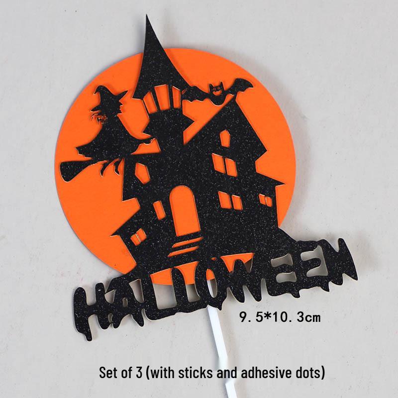 Backen Halloween Kuchen Dekoration: Fledermaus, Spinne, Hexe, Geisterhaus Topper