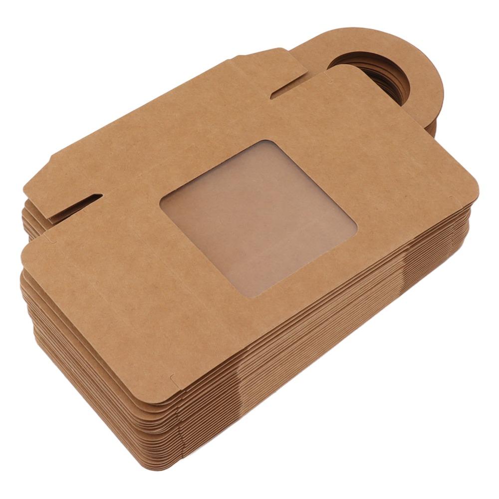 25PCS Kraft Paper Gift Box Hanging Hook Bottle Hanger Box Foldable Favor Box Party Favor