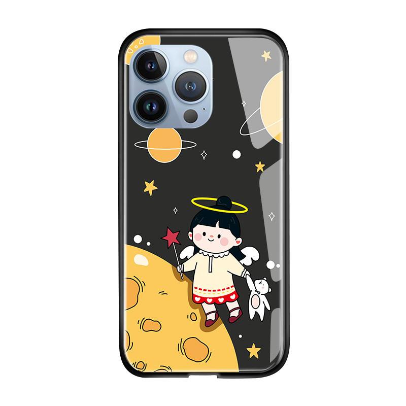 Pouzdro na telefon z tvrzeného skla pro iPhone 11 12 13 14 15 16 17 Redmi 10 12 14C Note10 Note14 Xiaomi 11Lite PocoC75 Měkký okraj Nárazuvzdorný Hladký kryt