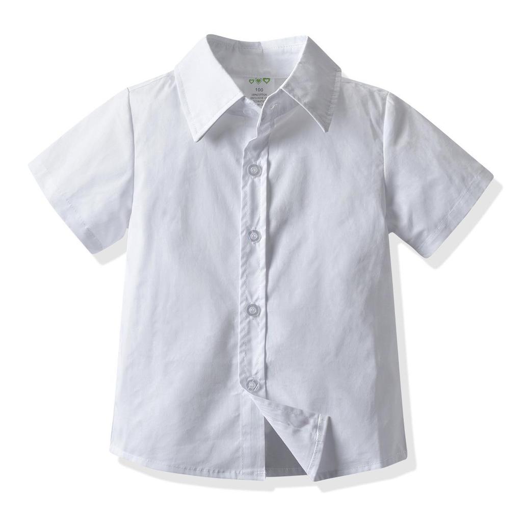 Boys' 2024 Summer Four-Piece Outfit: Short-Sleeved Shirt, Bib Shorts, Perfect for Children's Day and Birthdays