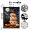 DIY Pearl Bead Art Canvas Witch Pumpkin Cat Pattern Frameless 3D Painting Kit for Bedroom Living Room Home Wall Decor Art