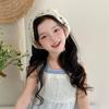 Knitted Floral Lace Triangled Scarf Headbands Lightweight Summer Hair Accessory Bohemian Style Beach Photography Fashion Prop