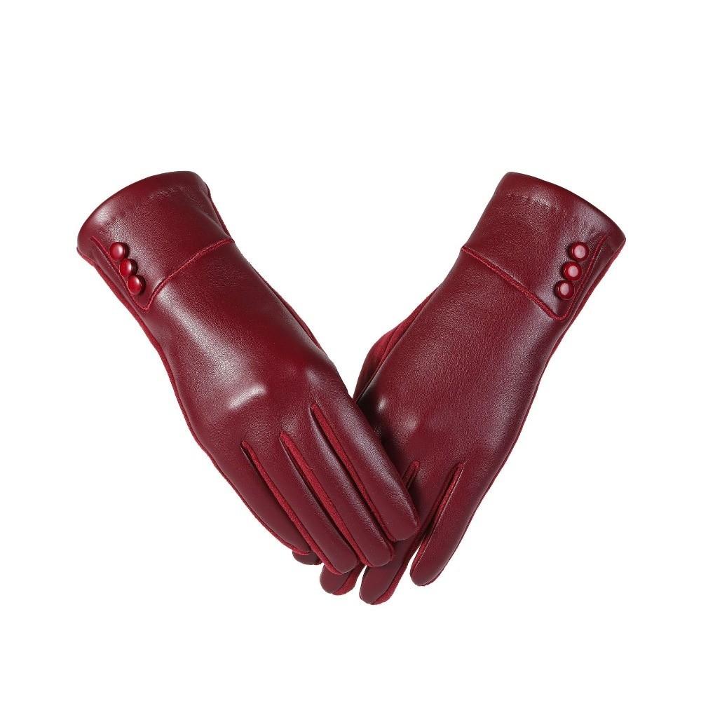 1Pair PU Touchscreen Gloves Touchscreen Windproof Gloves New Thermal Gloves  Winter Wear
