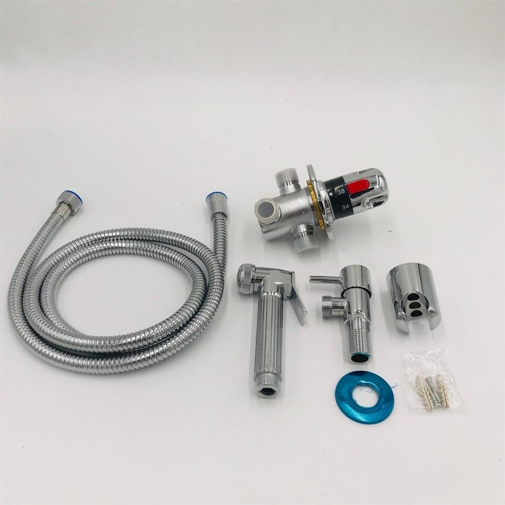 Portable Thermostatic Hot Cold Water Mixer Valve Bidet Sprayer Toilet
