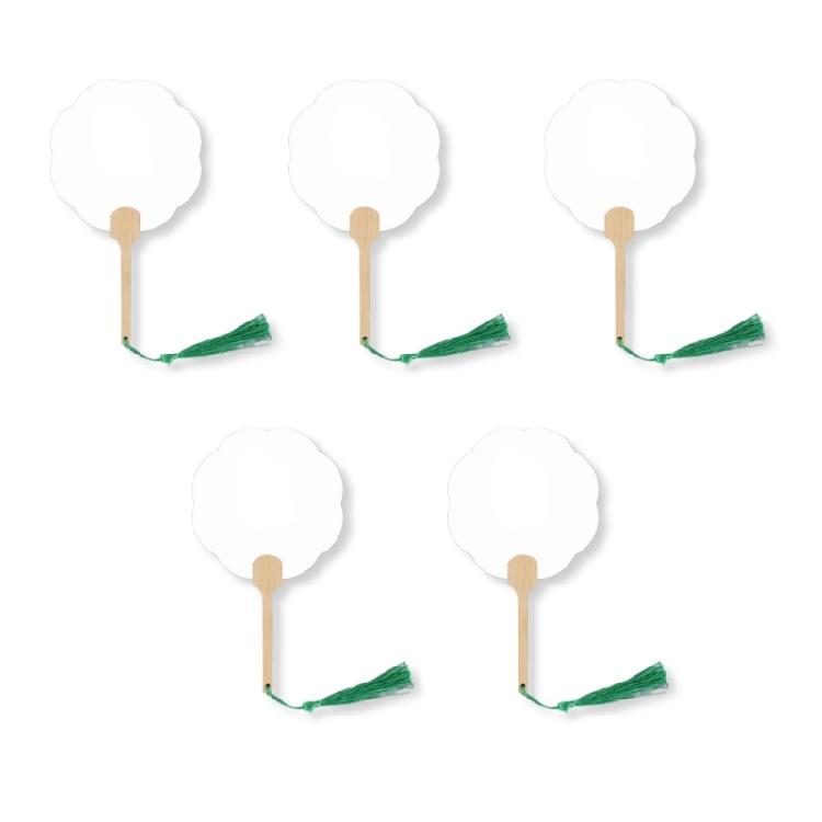 Blank Rice Paper Fan Unfinished Graffiti Fan Decorative Fan Round Craft Fan