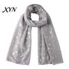 Cozy Christmas Party Scarf Glitter Sparkly Foil Snowflake Print for Women, Warm Fashionable Neckwear Theme Shawl Wrap, Fall Winter Lightweight
