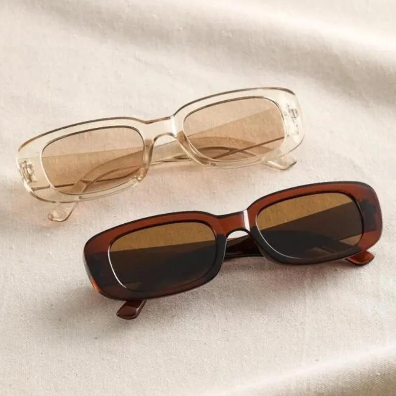 2Pcs Women Sports Glasses Vintage Mirrored Cat Eye Sunglasses Retro Small Frame Uv400 Eyewear Fashion Ladies Driver Goggles