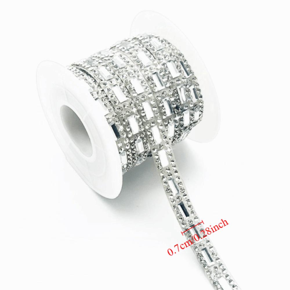 3 Yards Self Adhesive Rhinestone Strip Flexible Shiny Rhinestone Tape DIY Decoration Decorative Apparel Accessory Shoes Decor