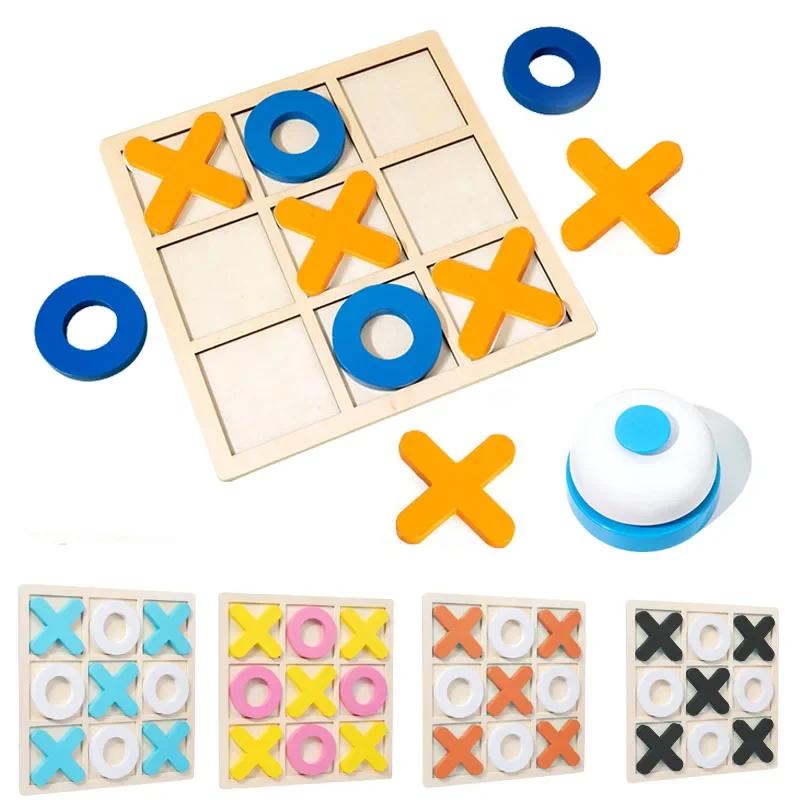 2pc Montessori Wooden Toy Mini Chess Play Game Jigsaw Board Games Early Educational Interaction Toys for Kids Party Battle Games