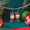 Cute Christmas Rhinestone Santa Claus Crystal Beads Tassel Drop Earrings Cartoon Xmas Earring For Women Men Holiday Jewelry Gift