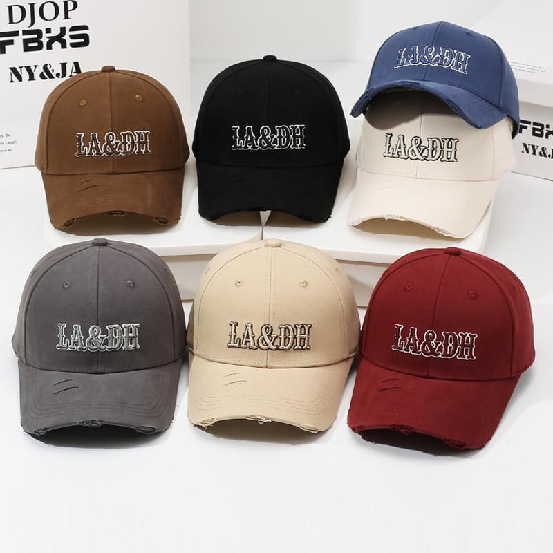 Embroidered Letter Baseball Cap Unisex Outdoor Rough Hard Top Cap Couple Sun Hat