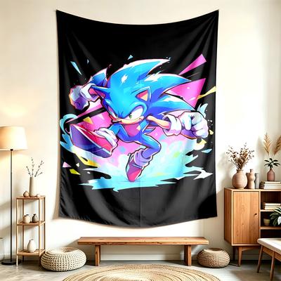 Sonic the Hedgehog (19) Tapiserie Vhodná Pro Dekoraci Domů Kolejí A Ložnic Měkká Na Dotek A Perfektní Dárek Pro Přátele A Rodinu