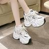 Fashion 11CM Women Autumn Leather Chunky Sneakers Winter High Platform Warm Fur Casual Shoes Wedge Heels Sports Plush Snow Shoes Woman