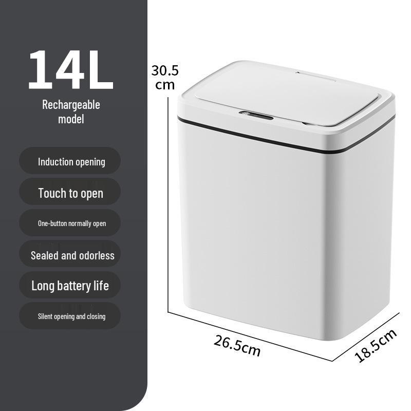 2026 Smart Trash Can: Long-lasting Battery, 16L Capacity, Fast Sensing Household Model