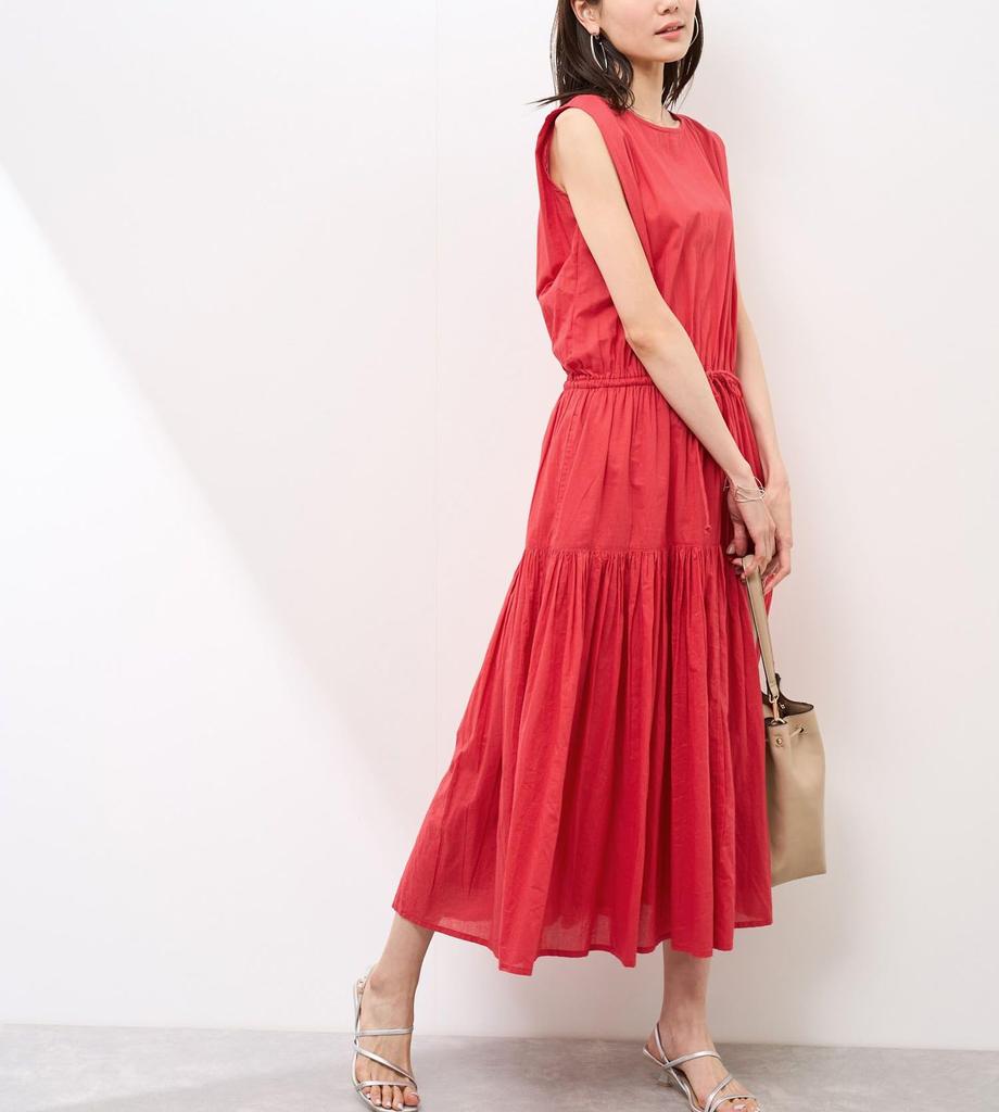 Seil Picknick Baumwollvoile Stufig Koordiniert GDE15800 Rot Größe 38 Kleid/Link Damen (60)