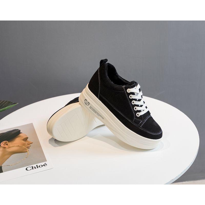 Chaussures muffin polyvalentes nouvelle collection printemps loisirs sports augmentation de la hauteur intérieure semelle épaisse cuir mat chaussures tendance