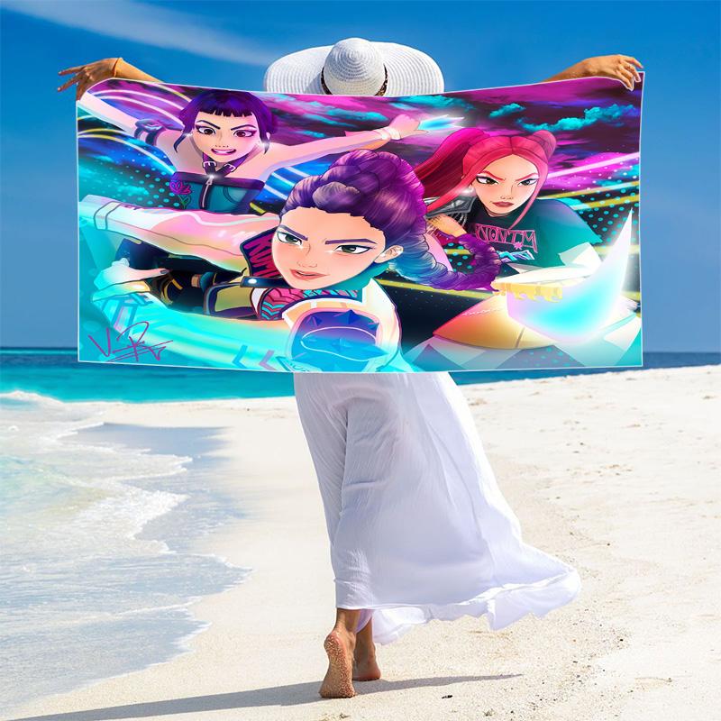 HUNTRIX Print Beach Towel, Large Soft Quick Dry Towel for Beach Camping Swimming