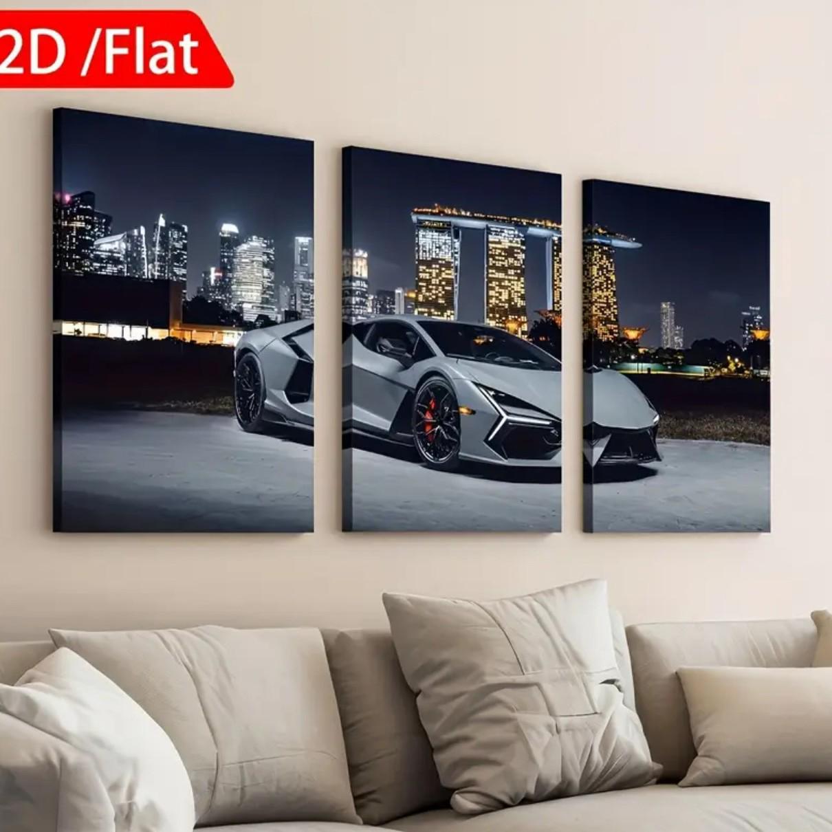 Безрамная Канва с Изображением Ночного Городского Пейзажа для Современного Домашнего Декора 15x20