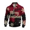 Men's Casual Christmas Print Collared Sweatshirt for Holiday