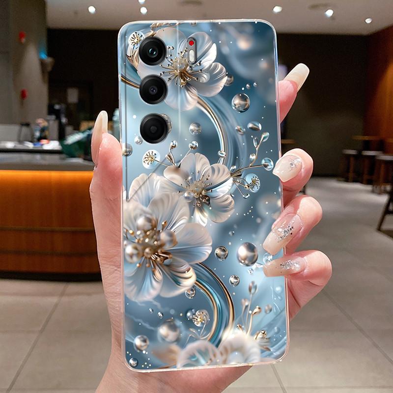 Phone Case For Tecno Camon 40 Pro Casing CM5 CM6 CM7 Clear Luxury Butterfly Flower Soft TPU Cover For Camon 40 40Pro 4G 5G Case