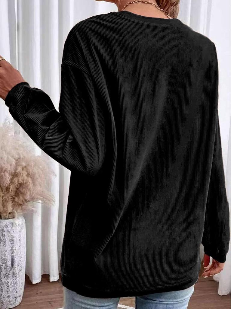 2025 European & American Casual Crew Neck Long-sleeved Pullover Sweatshirt - Autumn/Winter Fashion