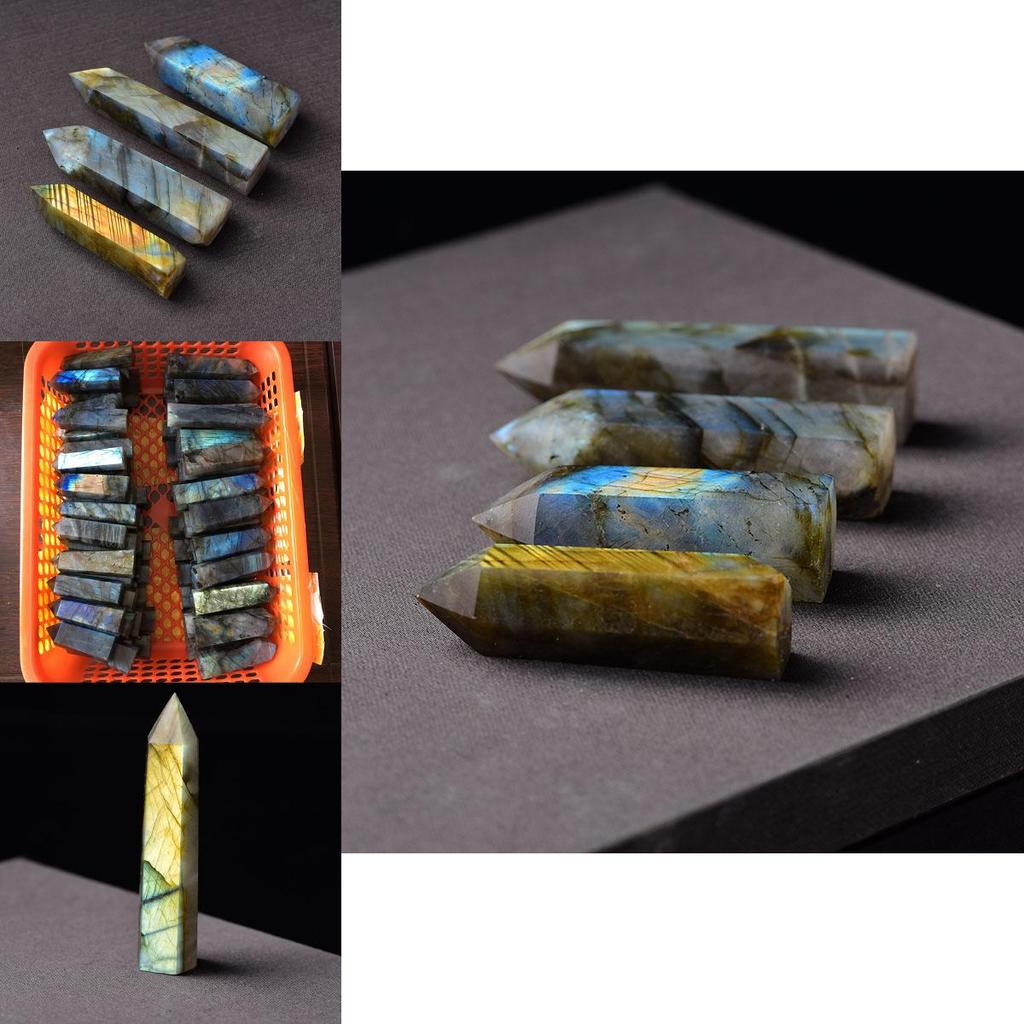 Exquisite Natural Labradorite Quartz Obelisk Crystal Wand For Spiritual Growth Gift