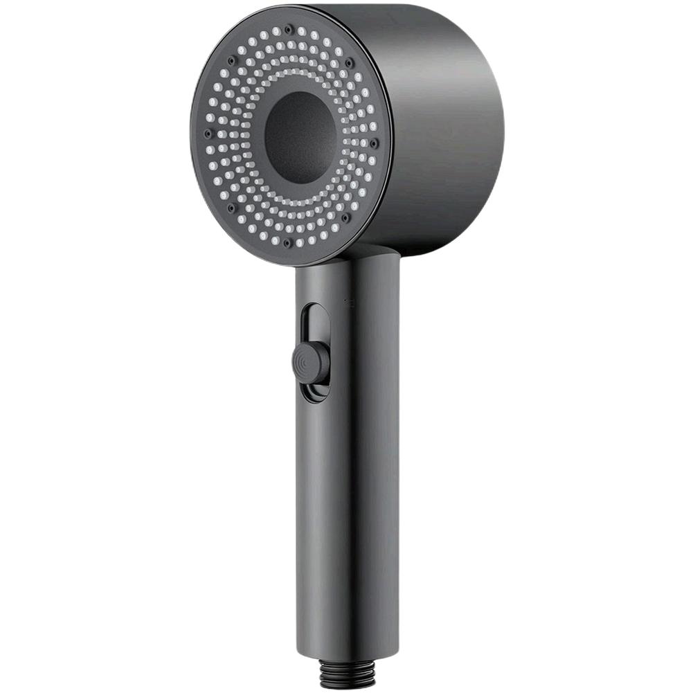1pc Turbocharged Handheld Shower Head With Fine Bubble Rain Shower 2 Speed Spray Rainfall Modes Adjustable Shower Head серый