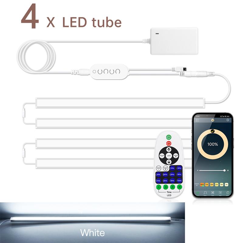 Wireless Bluetooth Remote Control Under Cabinet LED Unit Lights Bar 12V Dimmable Aluminium Tube For Kitchen Counter Closet Lamp