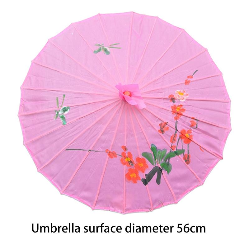 Vintage Chinesischer Seiden-Ölpapier-Schirm Blume Ölpapier-Schirm Bambusgriff Hochzeitsdekoration Foto-Sonnenschirm Tanz-Requisiten