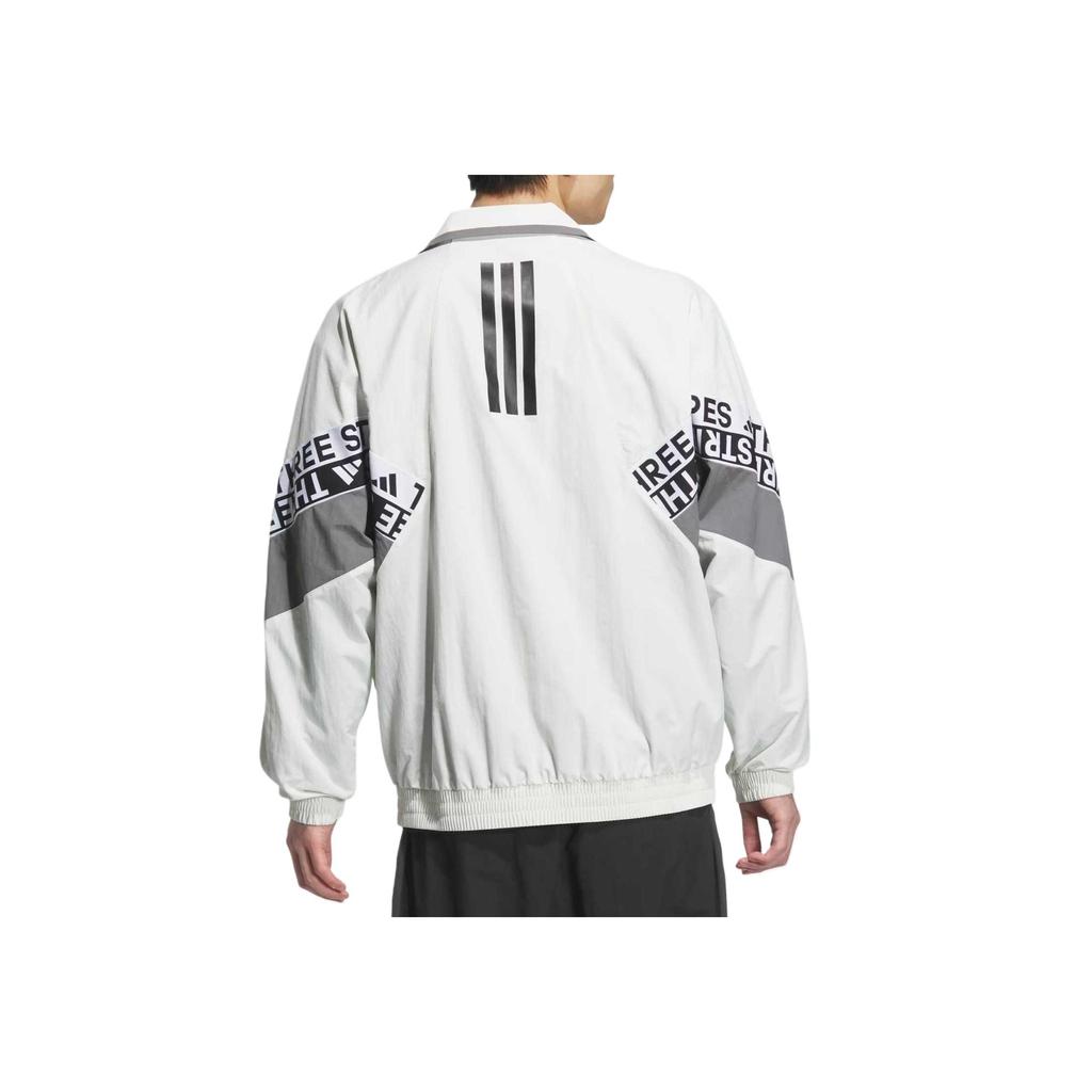 adidas Men's Woven Windproof Full Zip Stand Collar Jacket Black KA1264