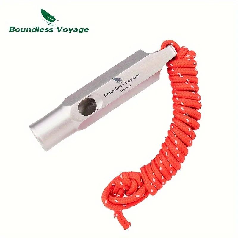 

1pc Pure Titanium Outdoor Survival Whistle - Loud and Clear, Boundless Voyage Camping Rescue Whistle with Lanyard
