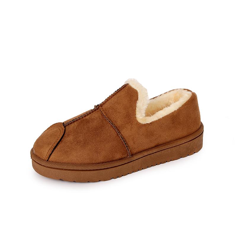 Fashion Large Size Women's Velvet Thickened Warm Cotton Shoes 2024 Winter New Solid Color Simple Versatile Round Toe Low-top Snow Boots