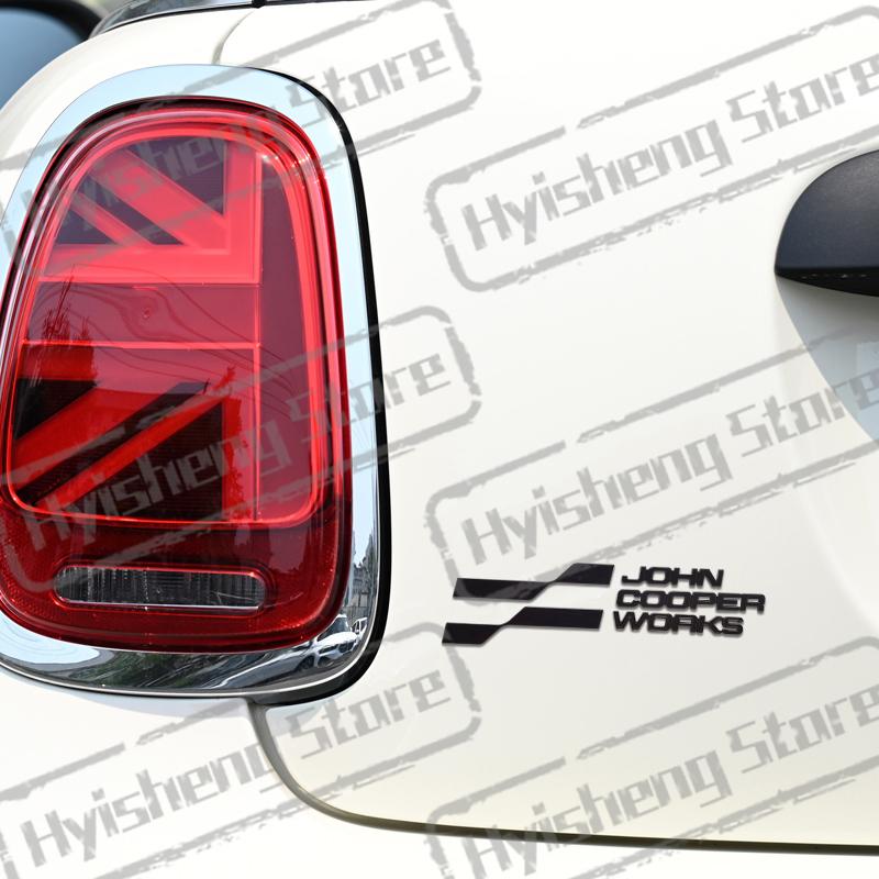 Adesivo Metallico 3D Nuovo Emblema JCW Decorazione Adesivi Posteriori per Bagagliaio Laterali per Mini Cooper ONE S Countryman Clubman R59 R60 Styling Auto