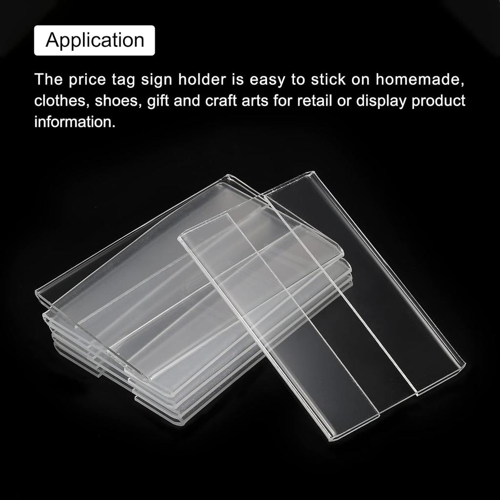 MECCANIXITY Wall Mount Acrylic Sign Holder, 3.1 x 2 Inch Clear Plastic Wall Sign Holders Horizontal Acrylic Frames for Offices, Stores, Restaurants,