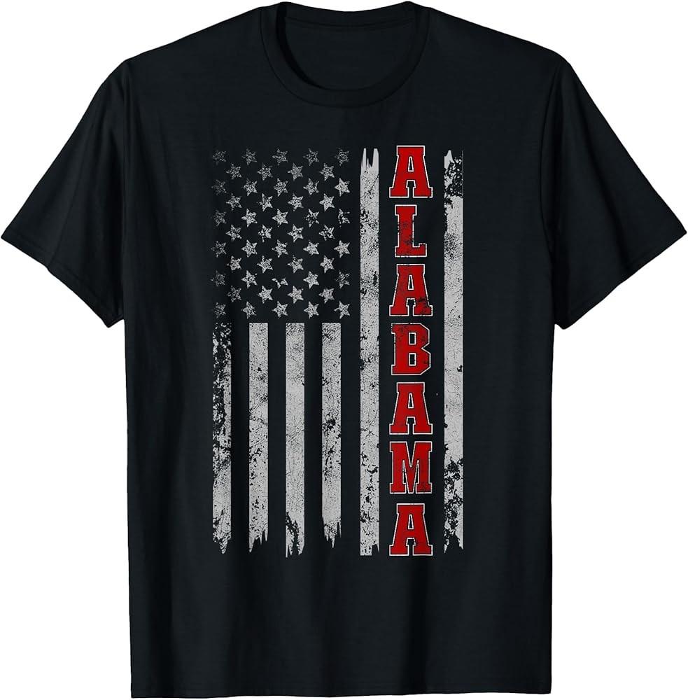 Alabama - Vintage Patriotic USA Flag Football Season T-Shirt Unisex T-Shirt XL