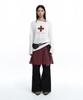 Rough Neck Asymmetrical Tie Skirt Red