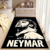 Sports Area Rug, Neymar Black White Hoodie Minimal Poster, Fan Cave Decor, Non-Slip Mat
