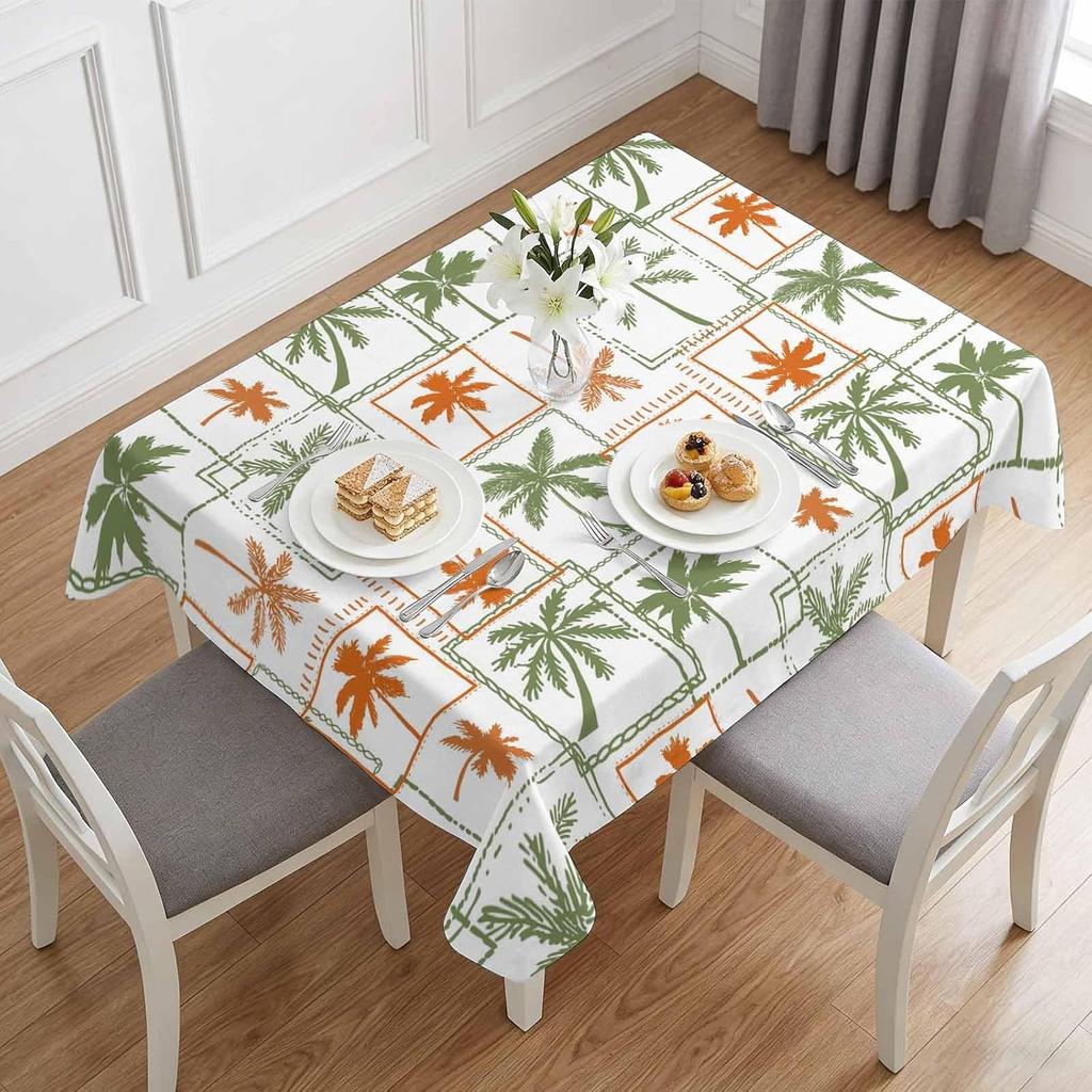 Summer Tropical Plant Palm Trees Rectangle Tablecloth for Table Decor Reusable Kitchen Dining Tablecloth Wedding Decoraitons