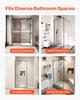 Fixed Glass Shower Panel, 864 x 1870 mm Full-Framed Fixed Shower Screen, 8 mm Thick Clear Tempered Glass Door with Bottom Seal Strip and Hardware,