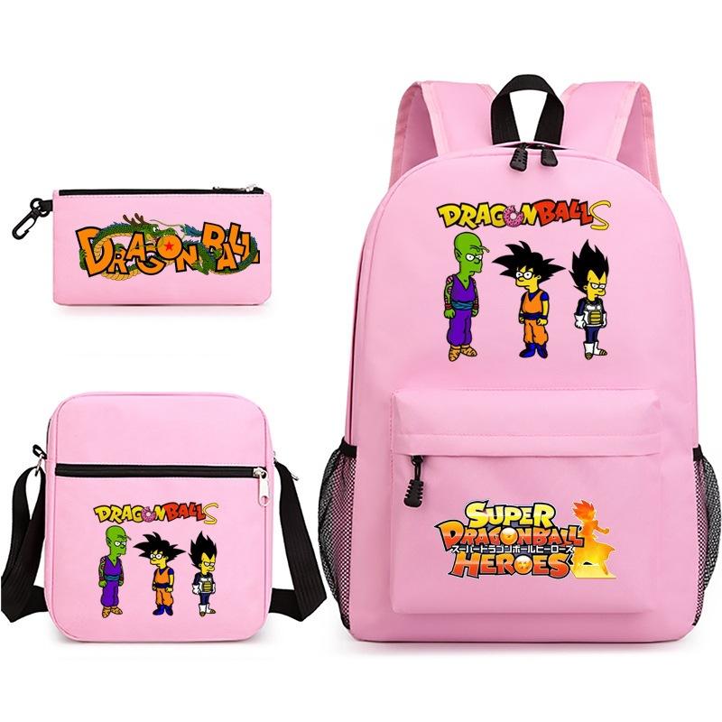 Dragon Ball Super Z Printed Backpack 3-Piece Set Casual Outdoor School Bag 3-Piece Set